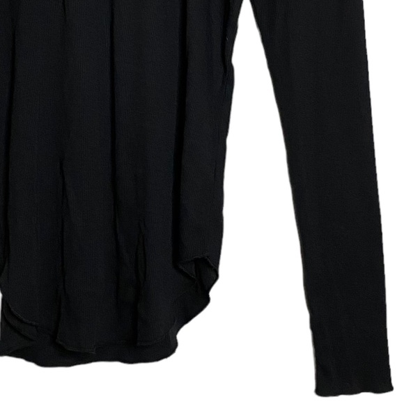 Chaser Ribbed Black Tunic Long Sleeve T-Shirt w Open Back Criss Cross Straps M - Picture 9 of 16